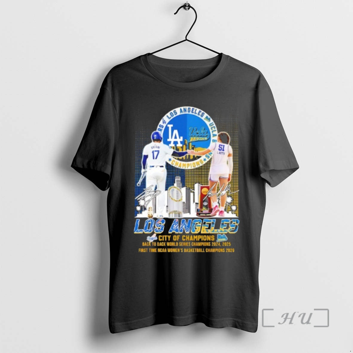 Officials Los Angeles Dodgers X Ucla Bruins City Of Champions Signatures Premium T Shirts Sweater - T-Shirt, Sweatshirt, Hoodie