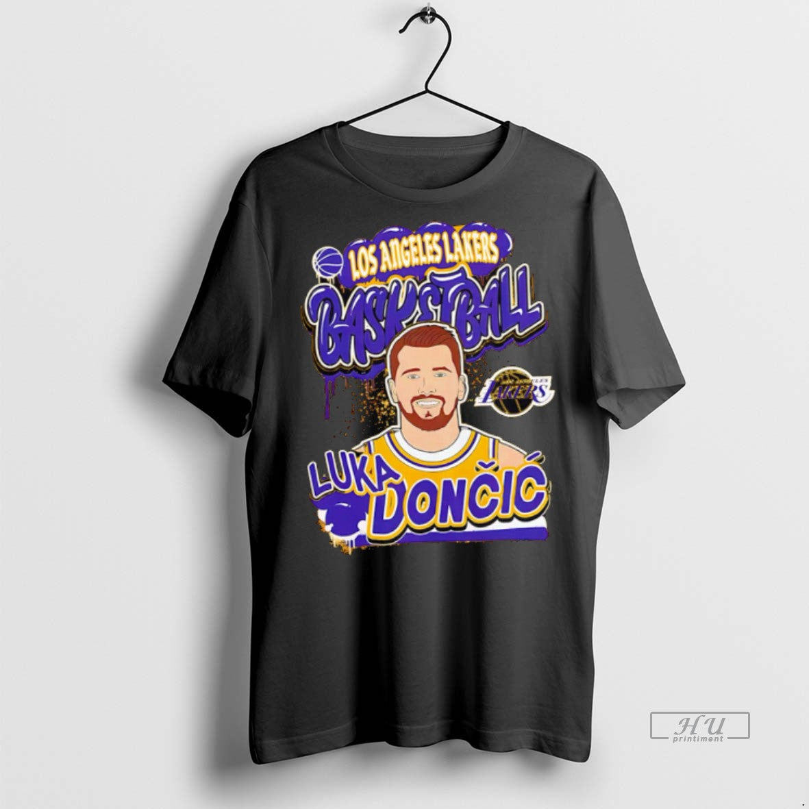 Officials Los Angeles Lakers Luka Doncic 77 Yellow Baller Art T Shirt Sweater Unisex T-shirt, Sweatshirt, Hoodie, Long Sleeve Tee - T-Shirt, Sweatshirt, Hoodie