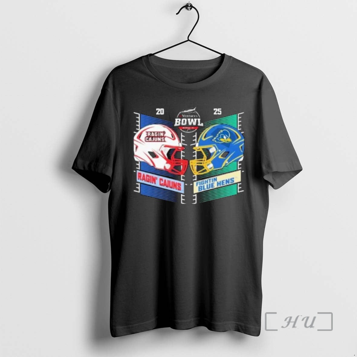 Officials Louisiana Ragin Cajuns Vs Delaware Blue Hens 2025 68 Ventures Bowl Ventures Bowl Head - T-Shirt, Sweatshirt, Hoodie
