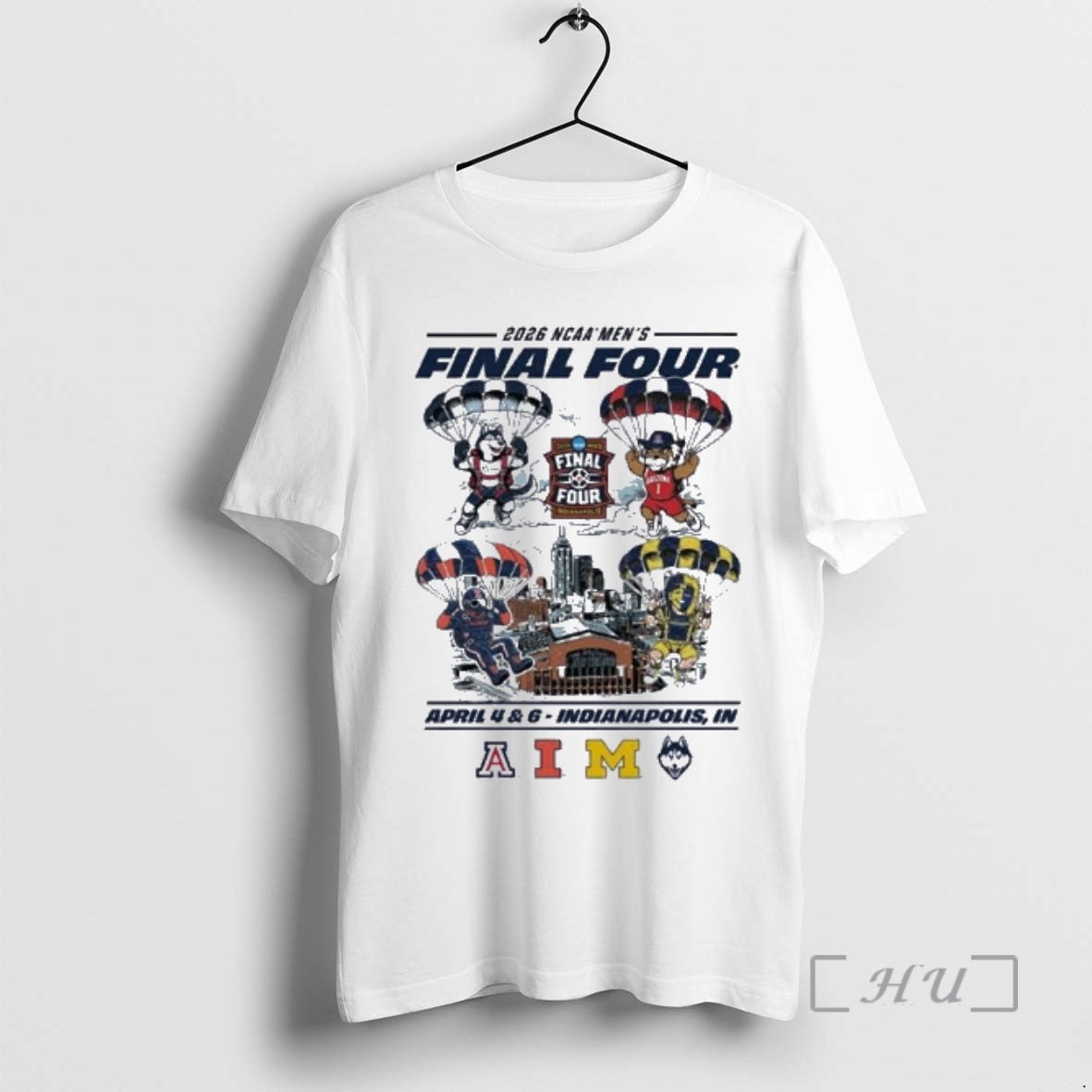Officials Mascot Parachute 2026 Mens Basketball Final Four Unisex T-shirt, Sweatshirt, Hoodie, Long Sleeve Tee - T-Shirt, Sweatshirt, Hoodie