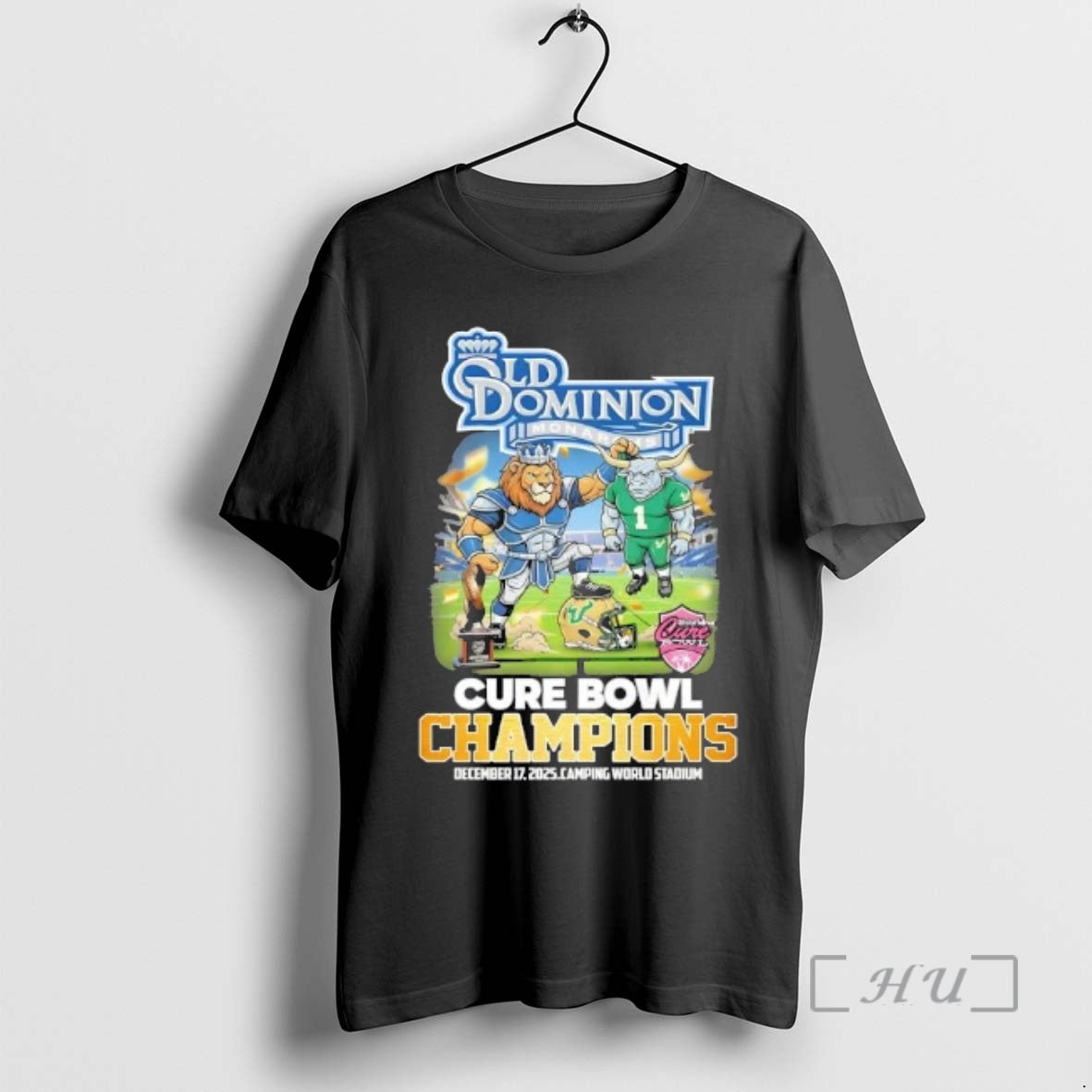 Officials Mascots Old Dominion Monarchs Cure Bowl Champions Camping World Stadium Graphic Premium T Shirts - T-Shirt, Sweatshirt, Hoodie