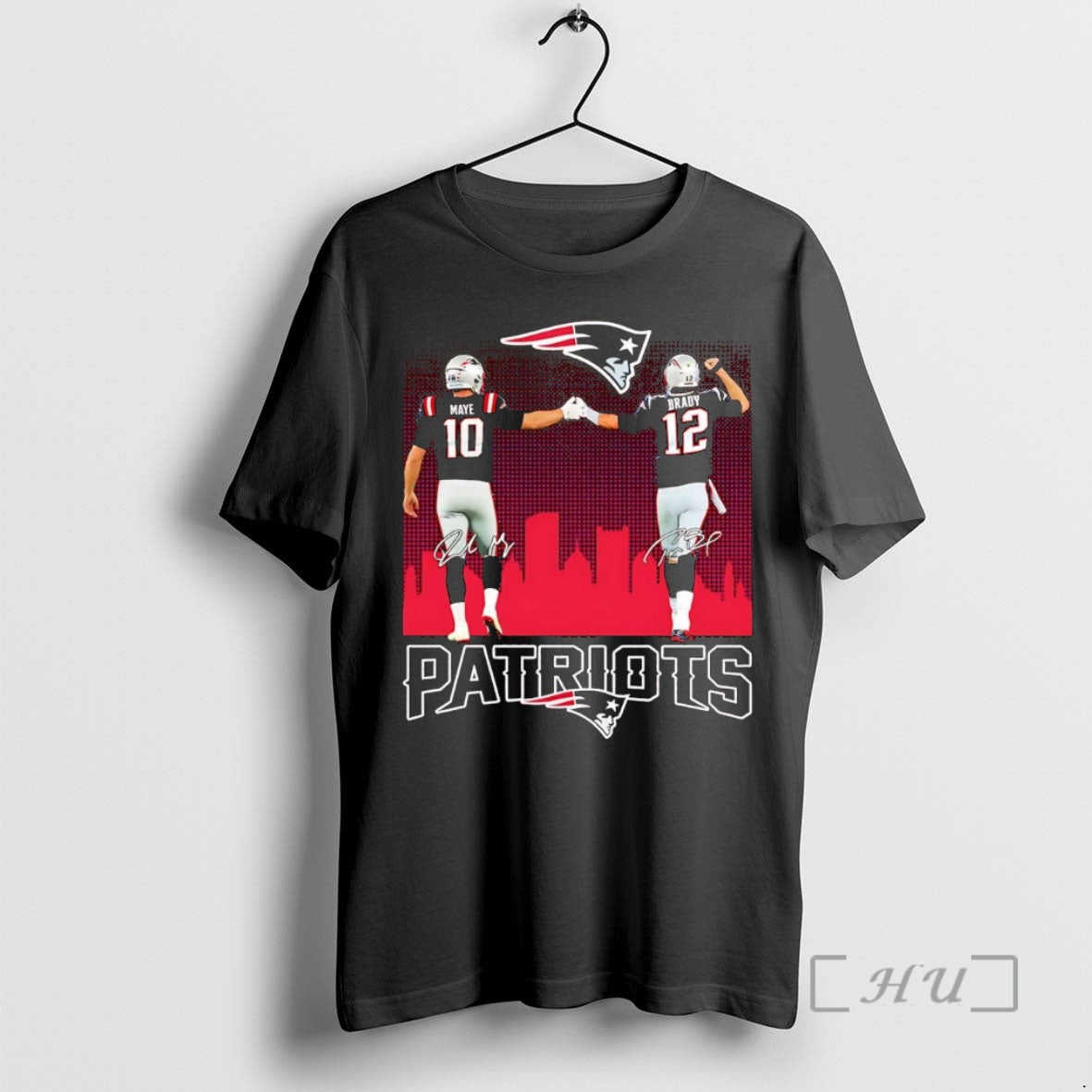 Officials Maye And Brady Fist Bump Patriots Signatures - T-Shirt, Sweatshirt, Hoodie