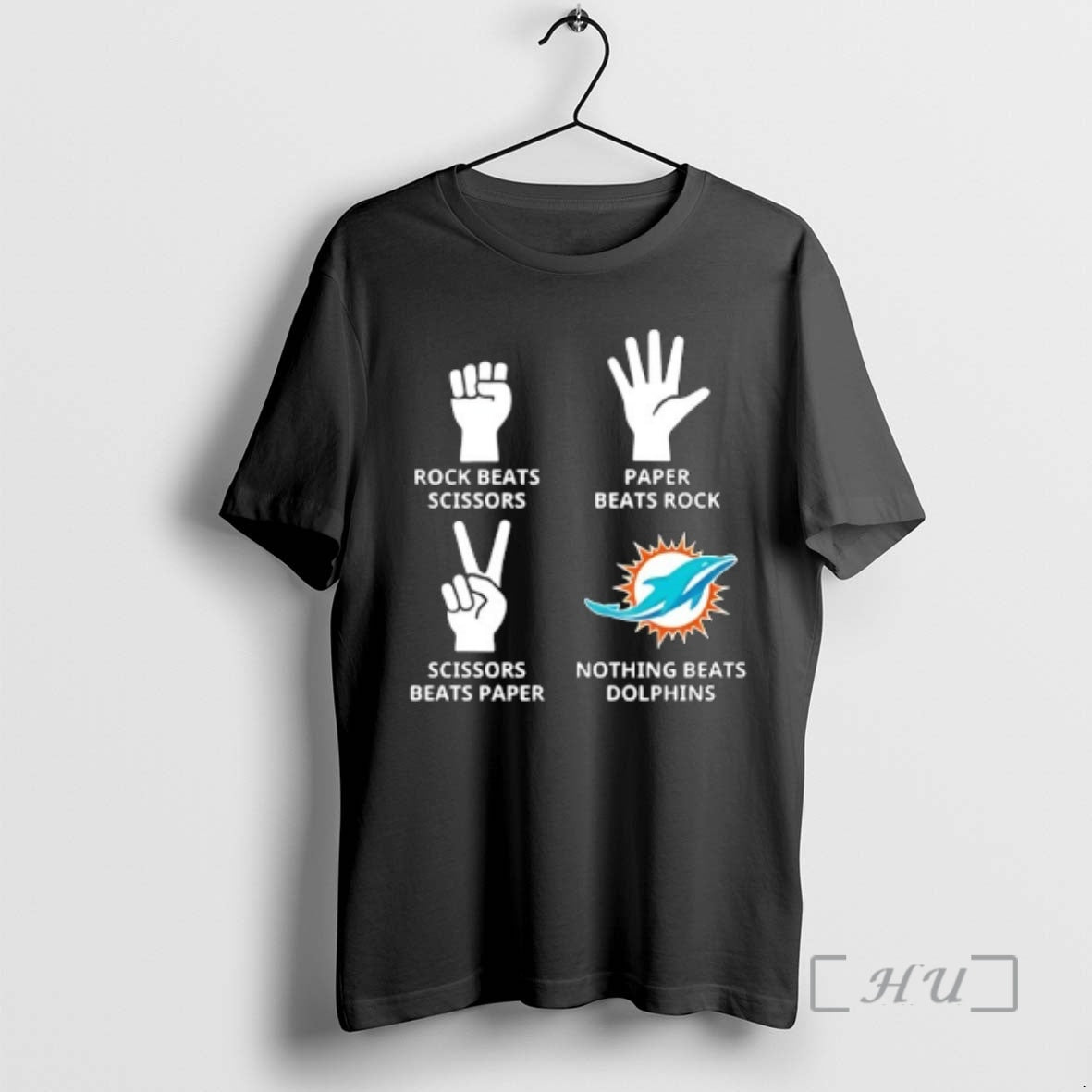 Officials Miami Dolphins Nothing Beats Rock Beats Scissors Paper Beats Rock Scissors Beats Paper Premium - T-Shirt, Sweatshirt, Hoodie