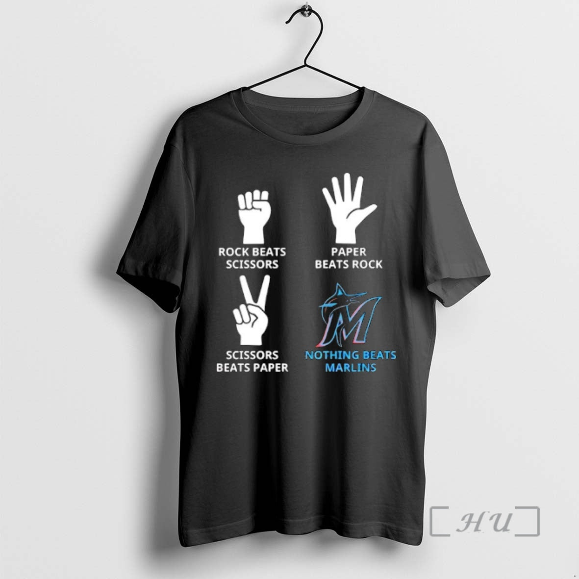 Officials Miami Marlins Nothing Beats Rock Beats Scissors Paper Beats Rock Scissors Beats Paper Premium - T-Shirt, Sweatshirt, Hoodie