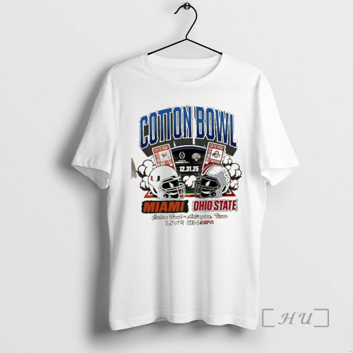 Officials Miami Vs Ohio State 2025 Cotton Bowl Matchup Helmet - T-Shirt, Sweatshirt, Hoodie