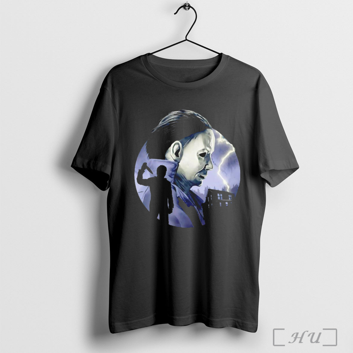 Officials Michael Myers Halloween Chartacter Big Scary Background Silhouette T Shirt Unisex T-shirt, Sweatshirt, Hoodie, Long Sleeve Tee - T-Shirt, Sweatshirt, Hoodie