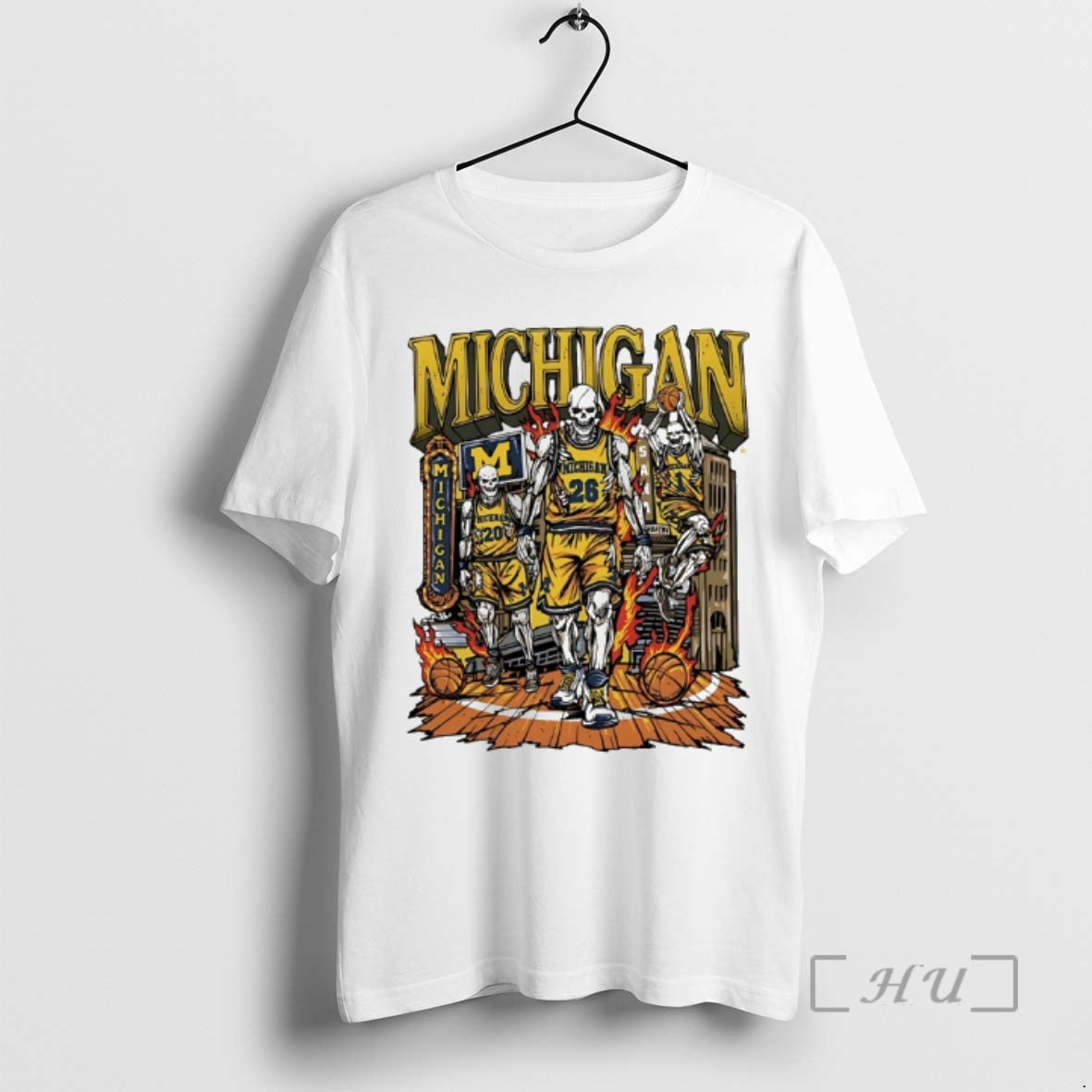 Officials Michigan Wolverines Basketball Skelly Graphic Unisex T-shirt, Sweatshirt, Hoodie, Long Sleeve Tee - T-Shirt, Sweatshirt, Hoodie