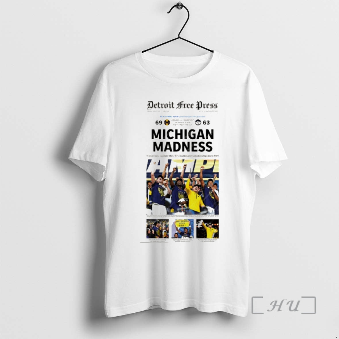 Officials Michigan Wolverines Ncaa Championship March Madness Celebration Newspaper 2026 Unisex T-shirt, Sweatshirt, Hoodie, Long Sleeve Tee - T-Shirt, Sweatshirt, Hoodie