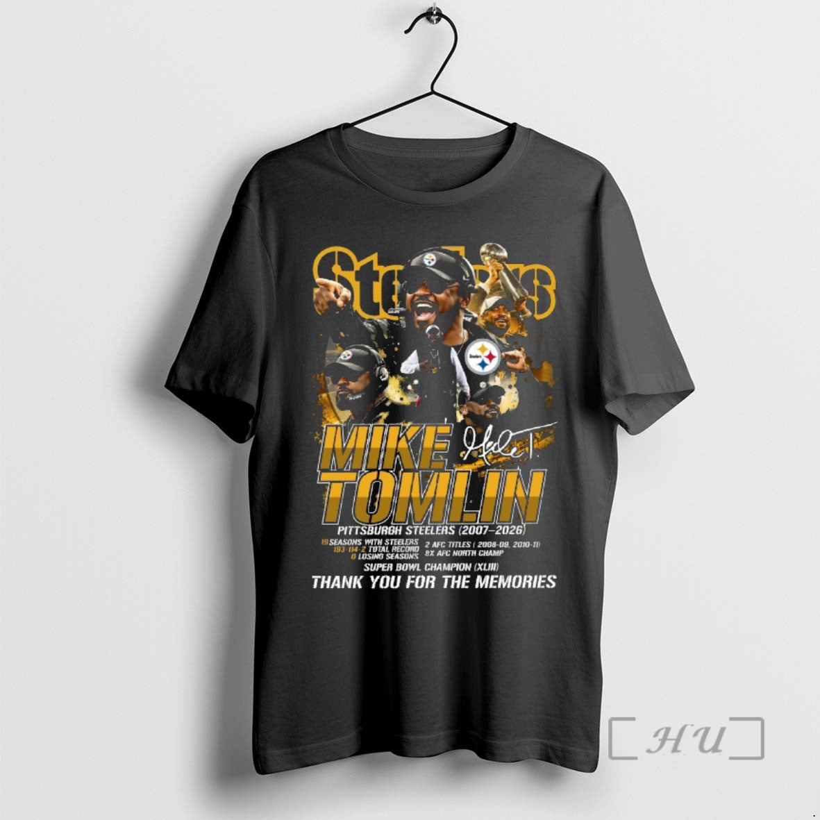 Officials Mike Tomlin 2007 2026 Thank You For The Memories Signature Premium T Shirts Sweater - T-Shirt, Sweatshirt, Hoodie