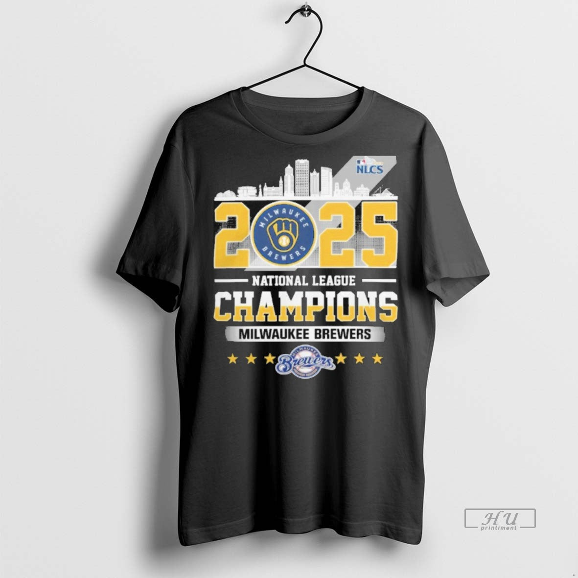 Officials Milwaukee Brewers 2025 National League Champions Skyline Shirt Sweater Unisex T-shirt, Sweatshirt, Hoodie, Long Sleeve Tee - T-Shirt, Sweatshirt, Hoodie