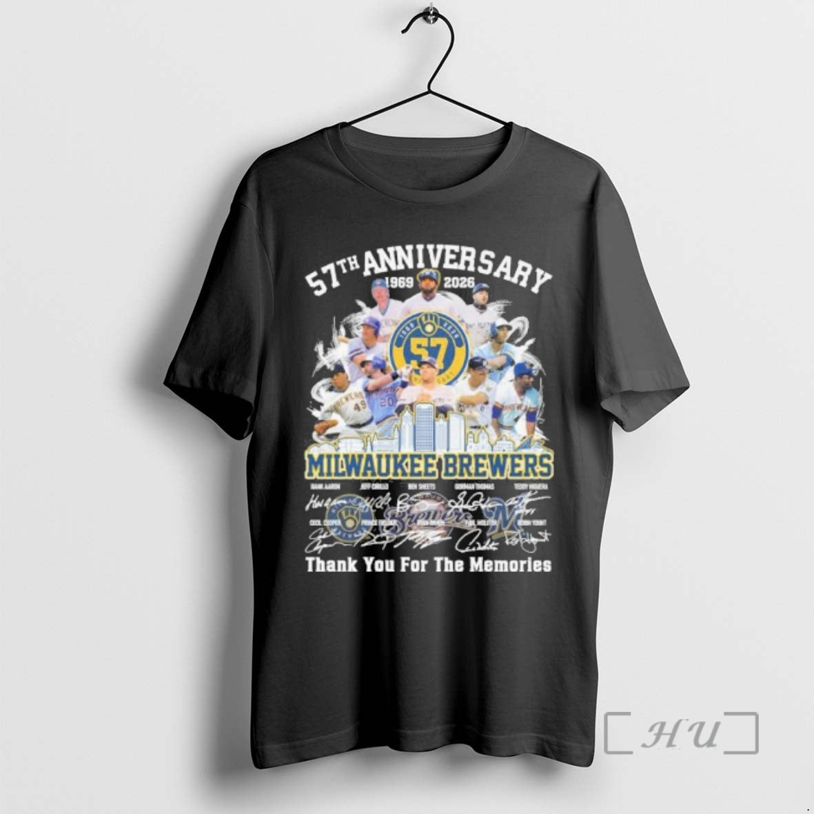 Officials Milwaukee Brewers 57th Anniversary 1969 2026 Signatures - T-Shirt, Sweatshirt, Hoodie