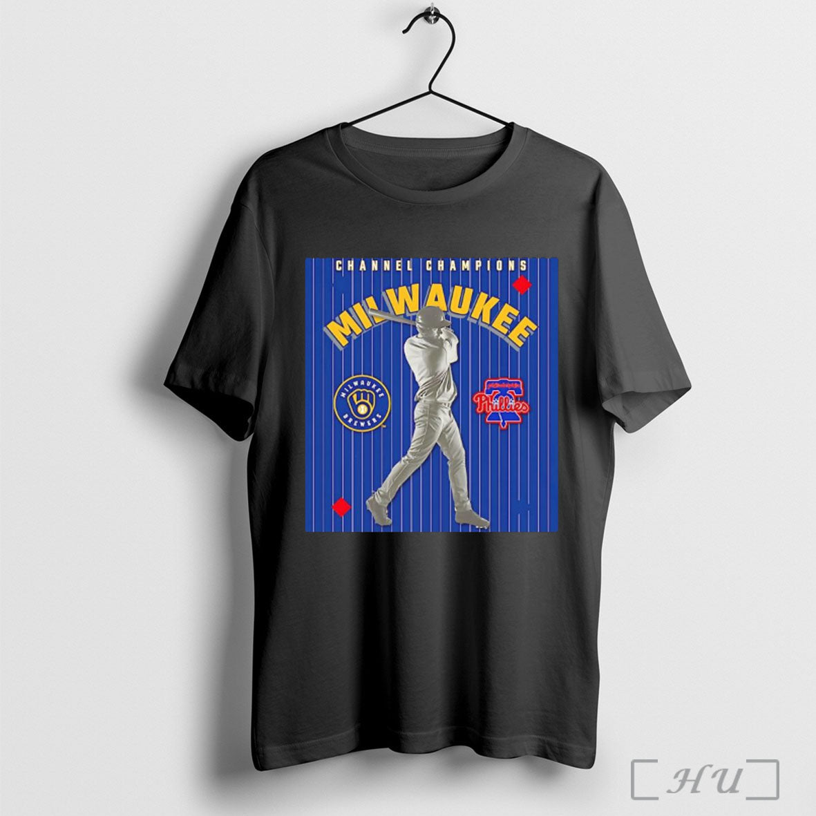 Officials Milwaukee Brewers Vs Philadelphia Phillies Channel Champions 2025 T Shirt Black T Shirt - T-Shirt, Sweatshirt, Hoodie