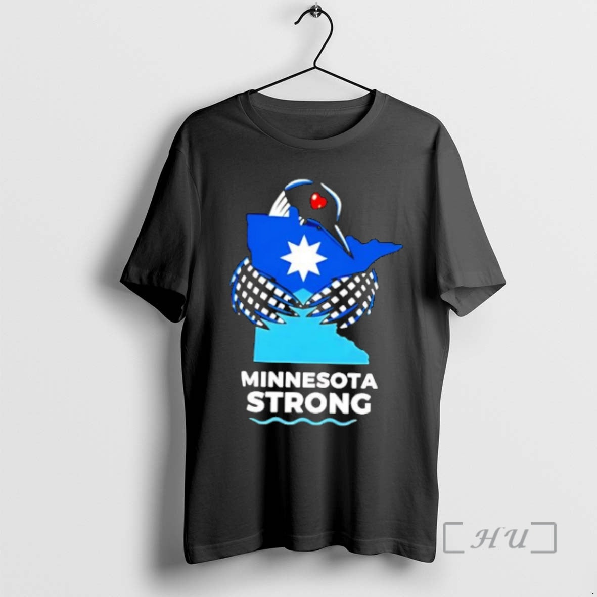 Officials Minnesota Strong State Outline Loon With Heart Logo - T-Shirt, Sweatshirt, Hoodie