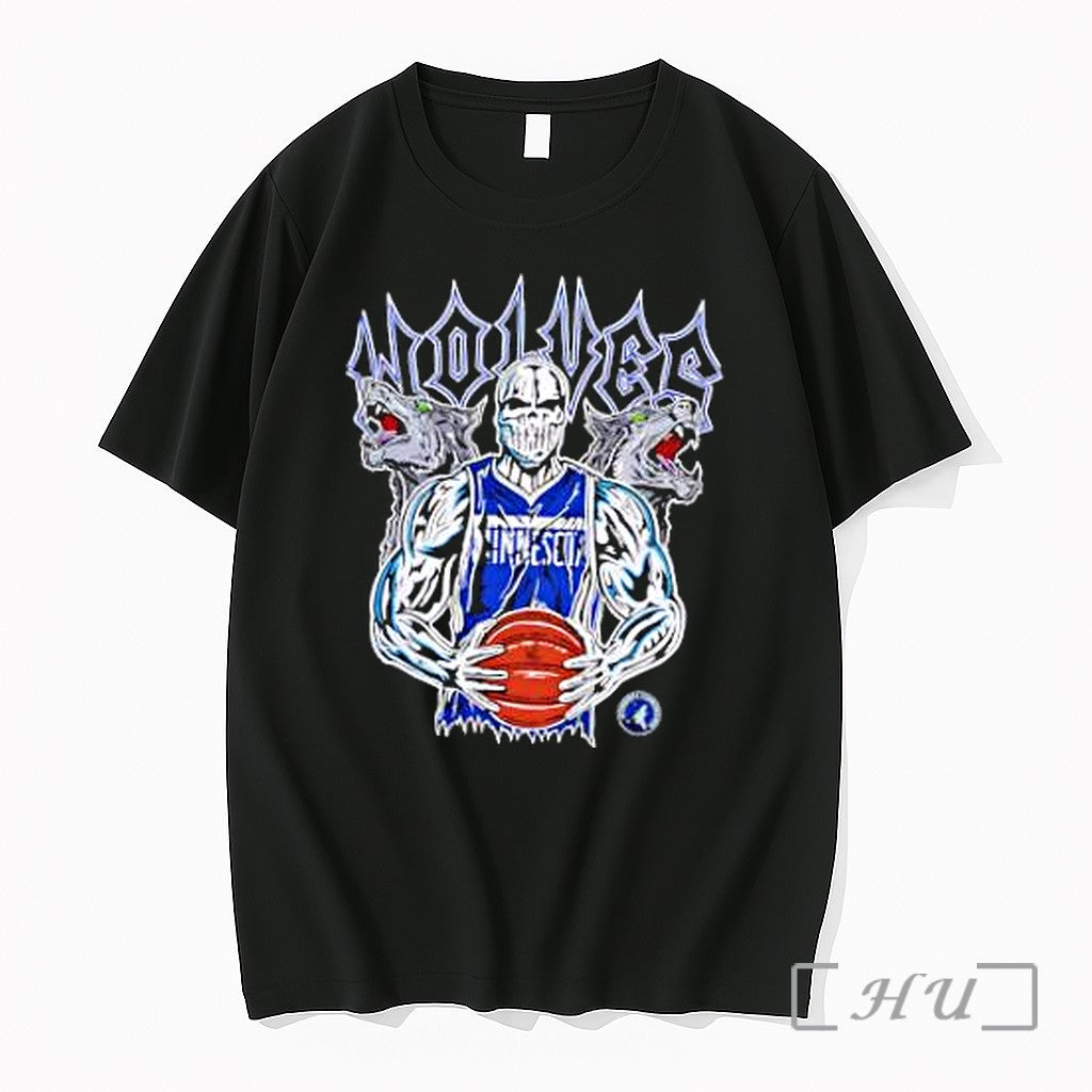 Officials Minnesota Timberwolves Nba Wolves Skeleton - Adult & Kids T-Shirts, Sweatshirts & Hoodies apparel design preview 1