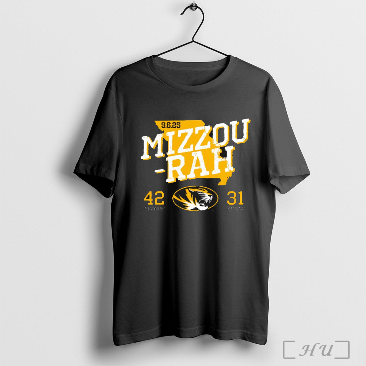 Officials Missouri Tigers Vs Kansas Jayhawks Mizzou Rah September 6 2025 Score 42 31 Unisex T-shirt, Sweatshirt, Hoodie, Long Sleeve Tee - T-Shirt, Sweatshirt, Hoodie