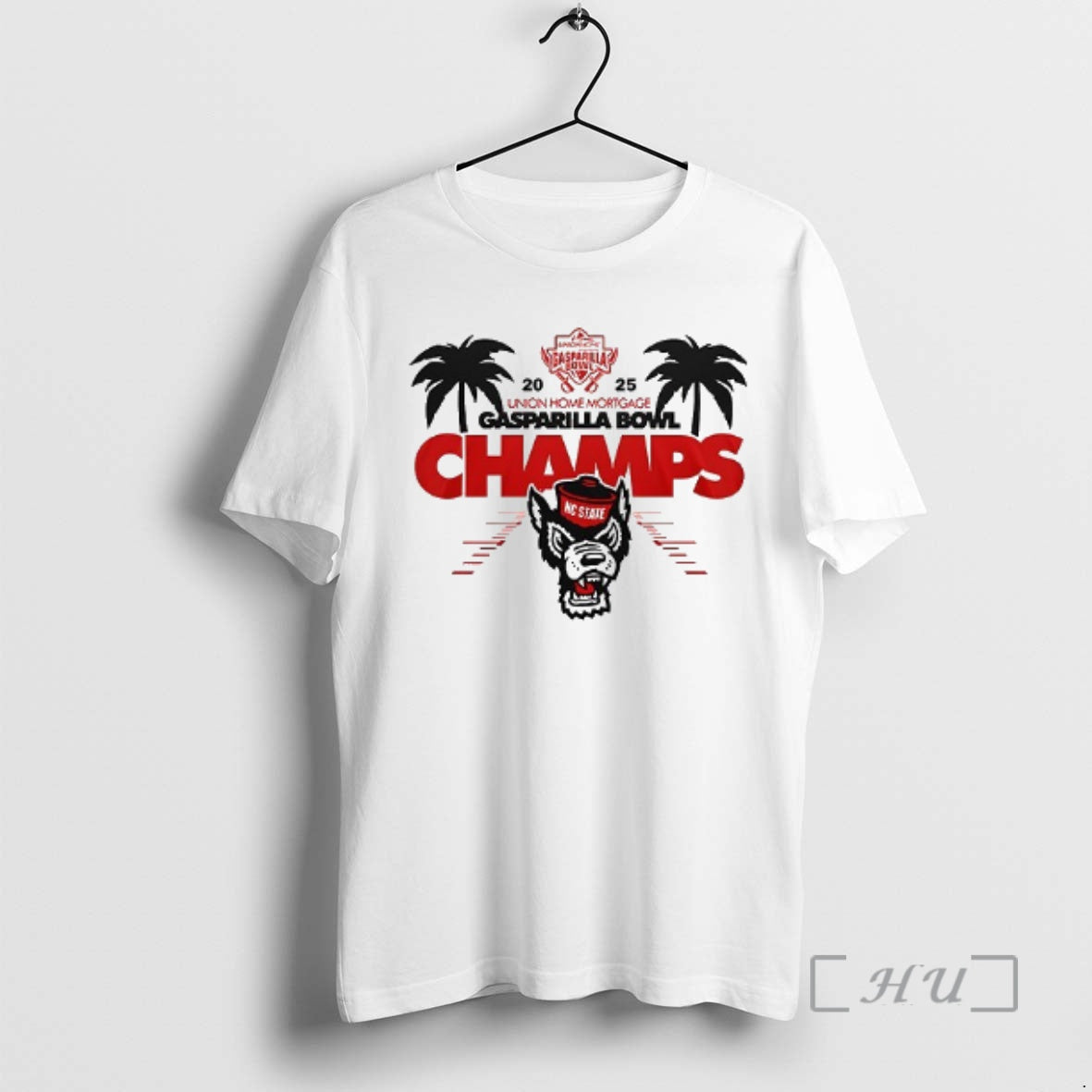 Officials Nc State Wolfpack Union Home Mortgage Gasparillia Bowl Champions Wolfpack On Top Mascot Double - T-Shirt, Sweatshirt, Hoodie