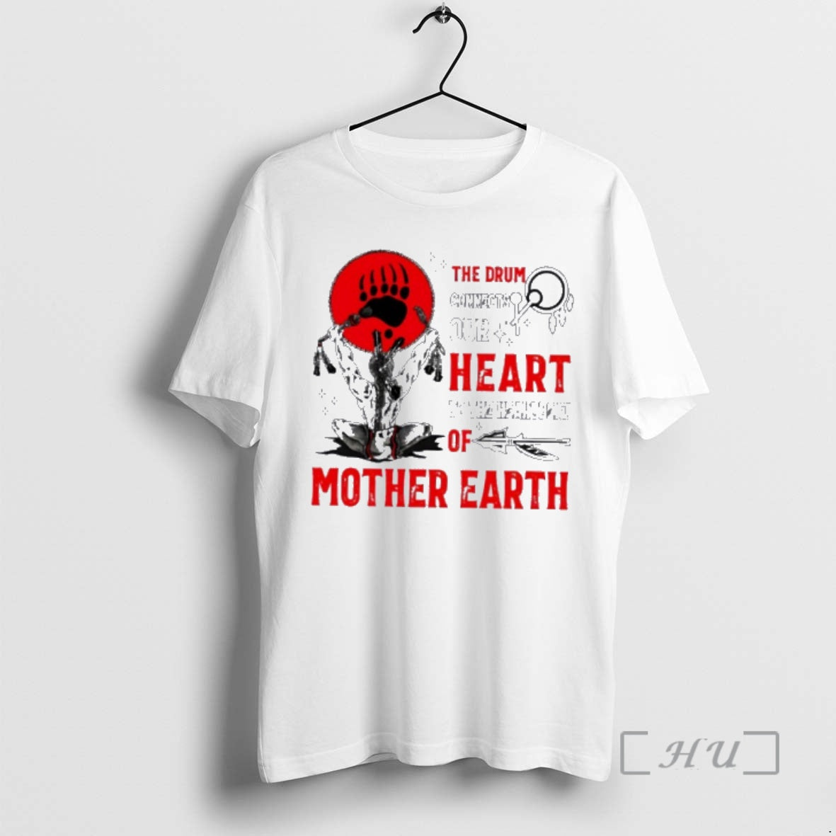 Officials Native American The Drum Connects Our Heart To The Heartbeat Of Mother Earth Premium - T-Shirt, Sweatshirt, Hoodie