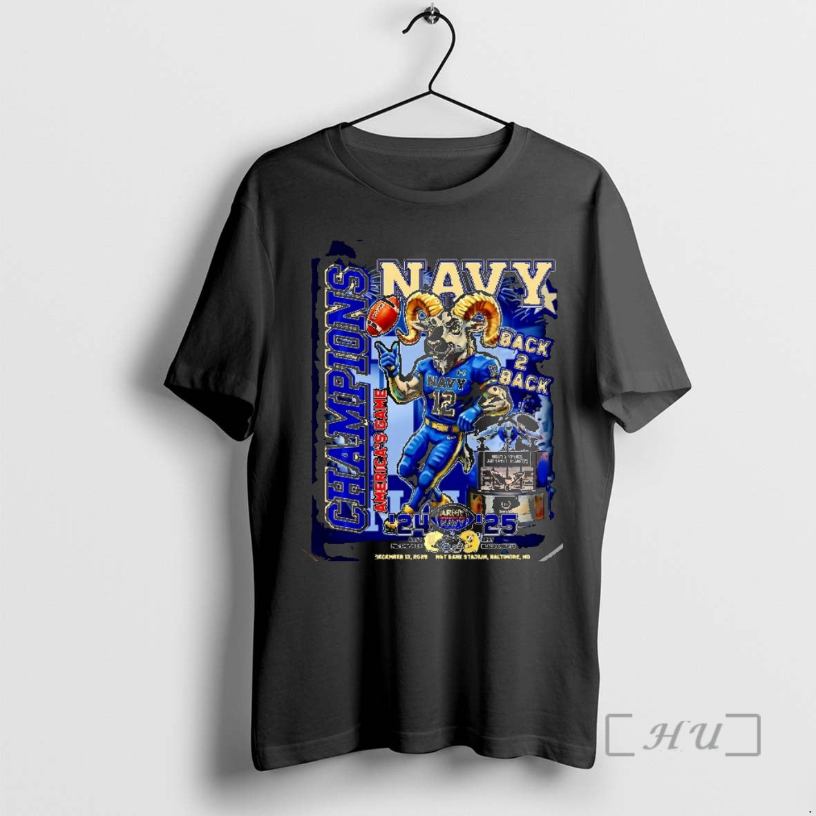 Officials Navy Midshipmen 2025 Americas Game Champions Back To Back 24 25 Christmas Premium - T-Shirt, Sweatshirt, Hoodie