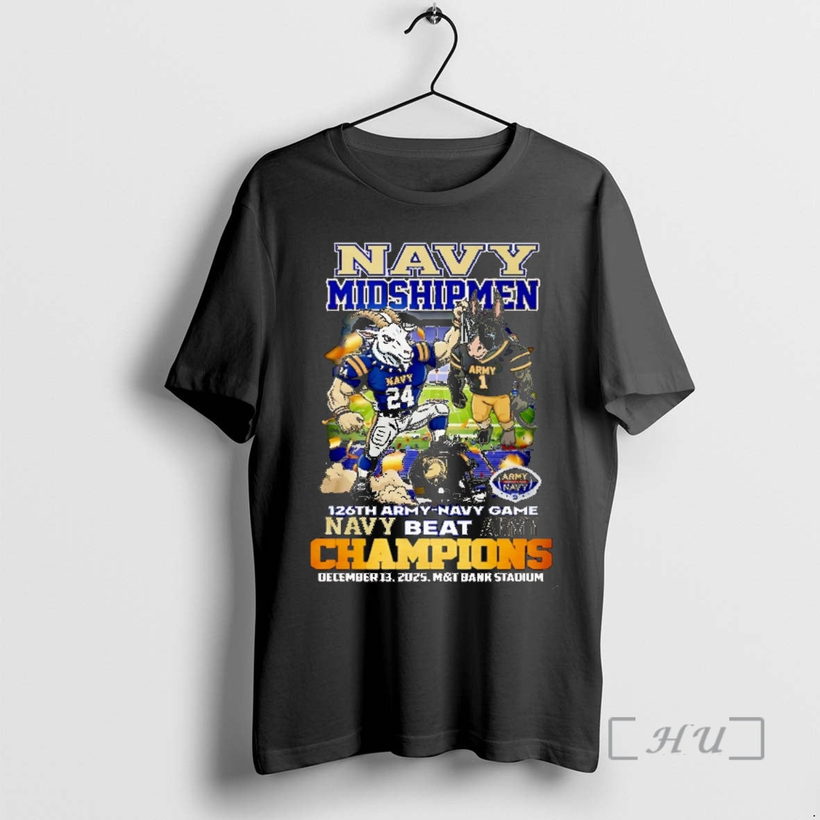 Officials Navy Midshipmen Beat Army 2025 126th Amry Navy Game Champions Mascot Christmas Premium - T-Shirt, Sweatshirt, Hoodie