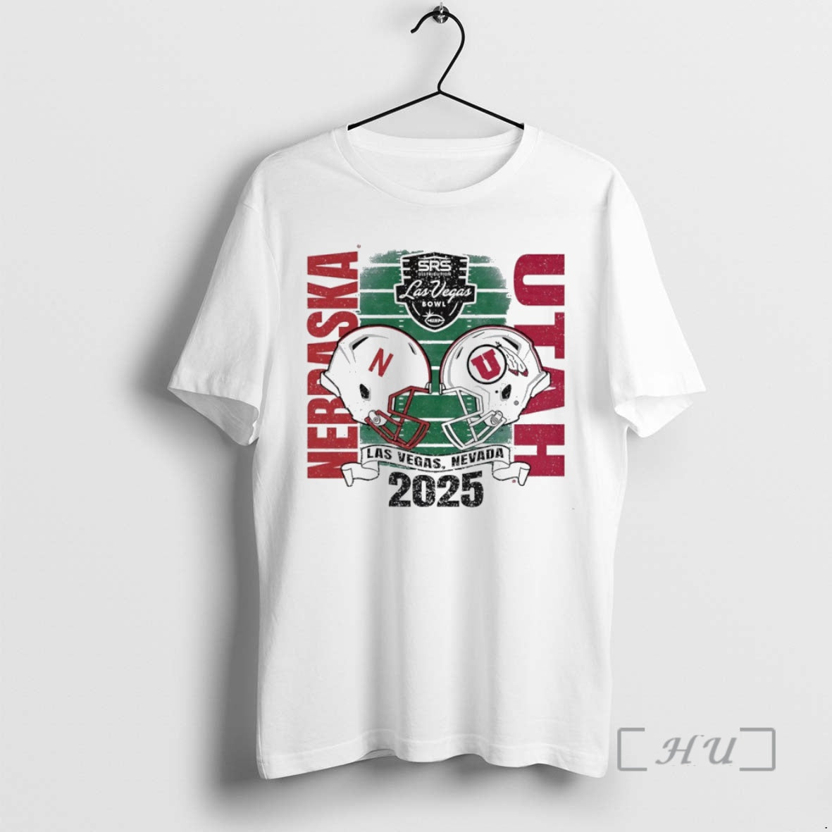 Officials Nebraska Cornhuskers Vs Utah Utes 2025 Las Vegas Bowl Helmet Circle Premium T Shirts - T-Shirt, Sweatshirt, Hoodie