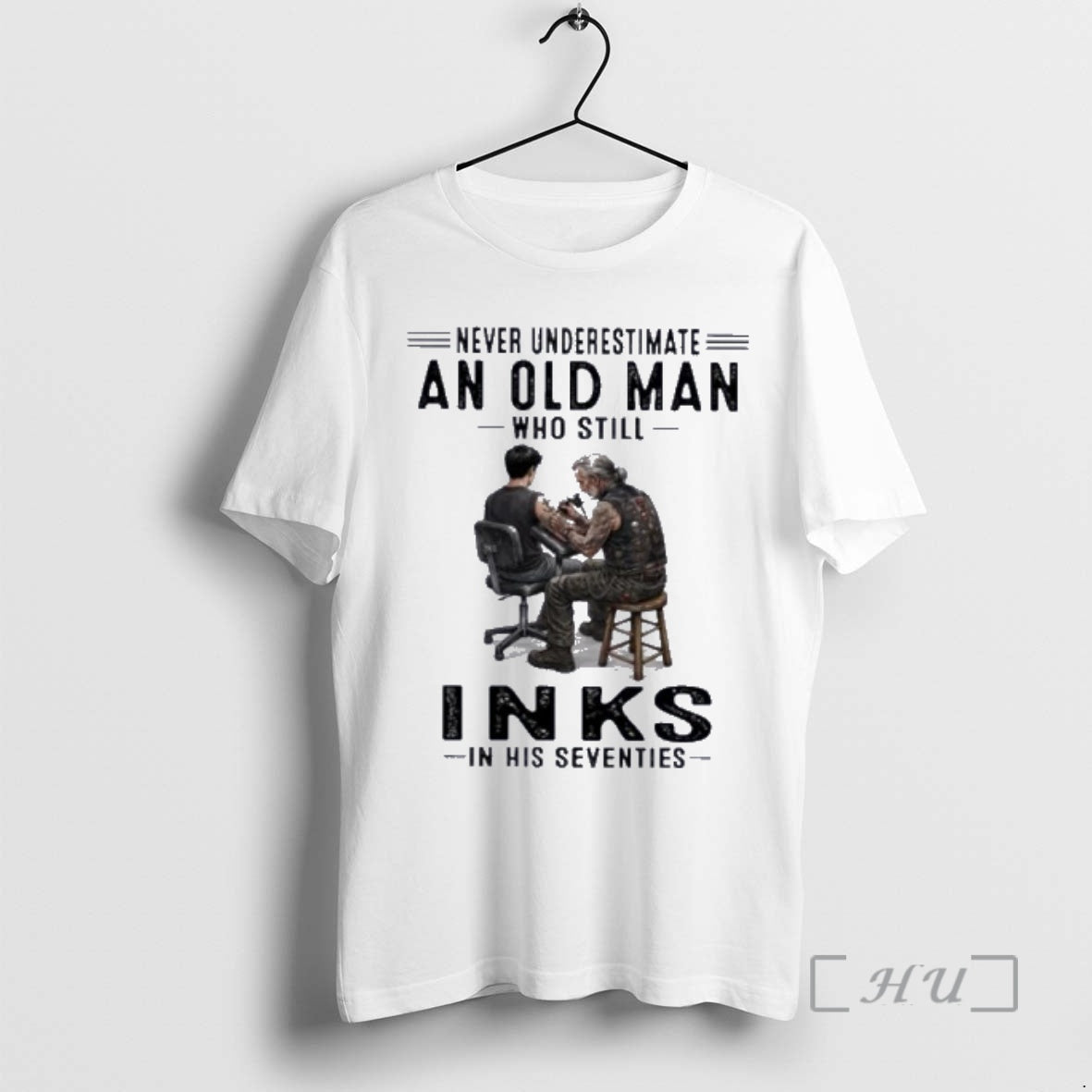 Officials Never Underestimate An Old Man Who Still Inks In His Seventies Premium T Shirts Unisex T-shirt, Sweatshirt, Hoodie, Long Sleeve Tee - T-Shirt, Sweatshirt, Hoodie