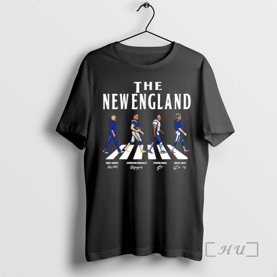 Officials New England Walking Road Signatures Football Drake Maye Stefon Diggs Premium T Shirts Sweater - T-Shirt, Sweatshirt, Hoodie