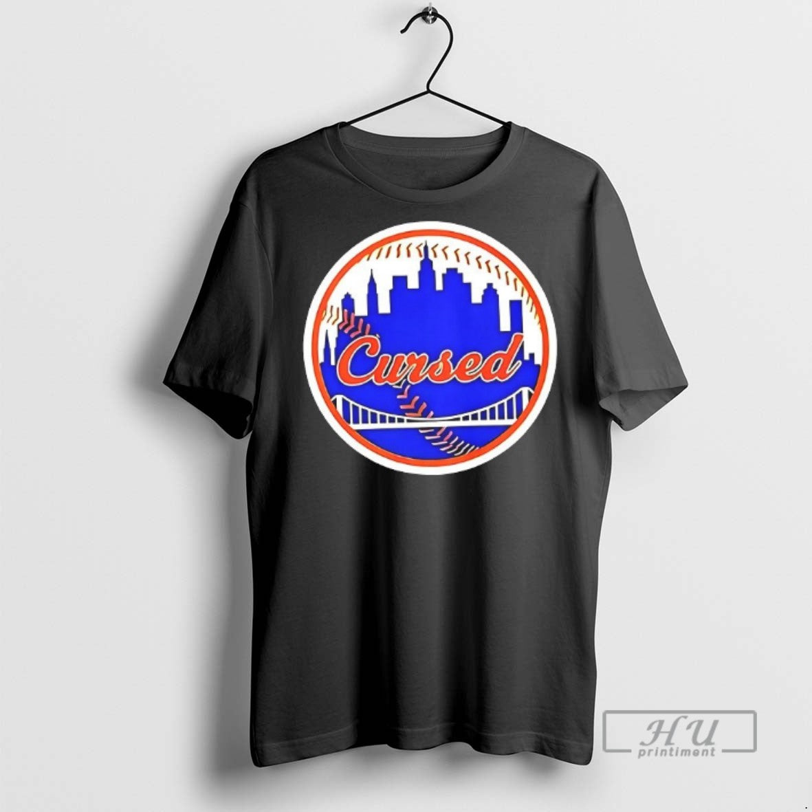 Officials New York Mets Cursed Skyline Logo T Shirts Unisex T-shirt, Sweatshirt, Hoodie, Long Sleeve Tee - T-Shirt, Sweatshirt, Hoodie