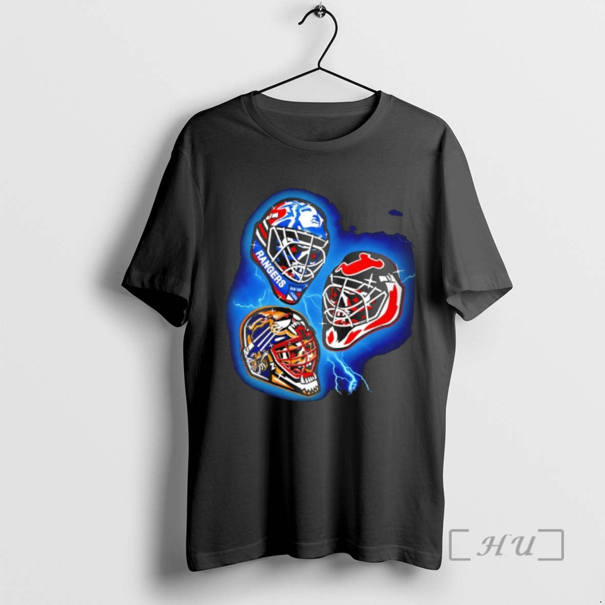 Officials New York Rangers New Jersey Devils And Boston Bruins Nhl 94 Goalie Mask Art hockey jersey product view 1