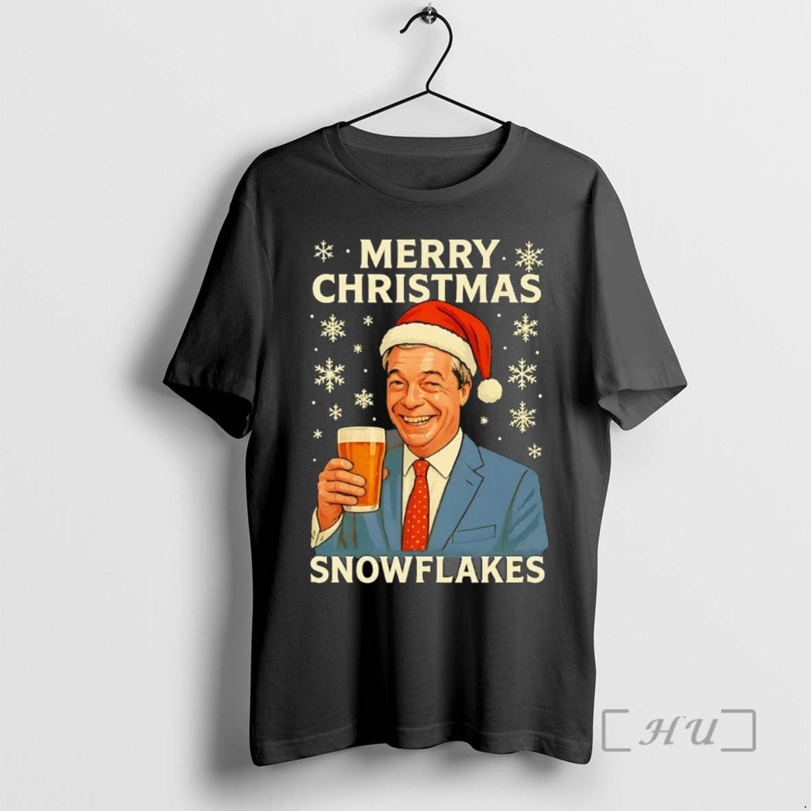 Officials Nigel Farage Merry Christmas Snowflakes - T-Shirt, Sweatshirt, Hoodie