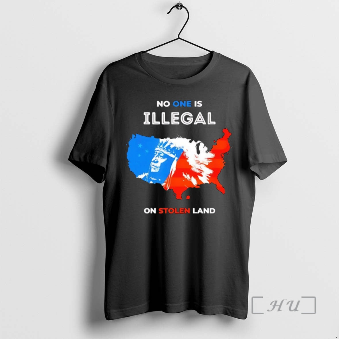 Officials No One Is Illegal On Stolen Land American Flag - T-Shirt, Sweatshirt, Hoodie