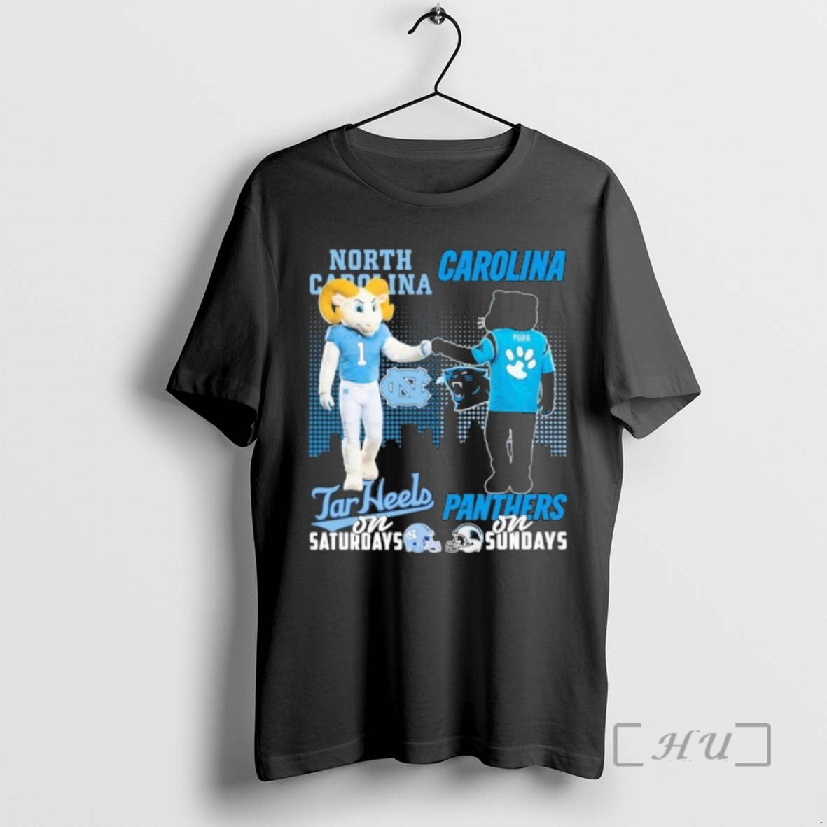 Officials North Carolina Tar Heels Vs Carolina Panthers Mascot On Saturdays And On Sundays Premium - T-Shirt, Sweatshirt, Hoodie