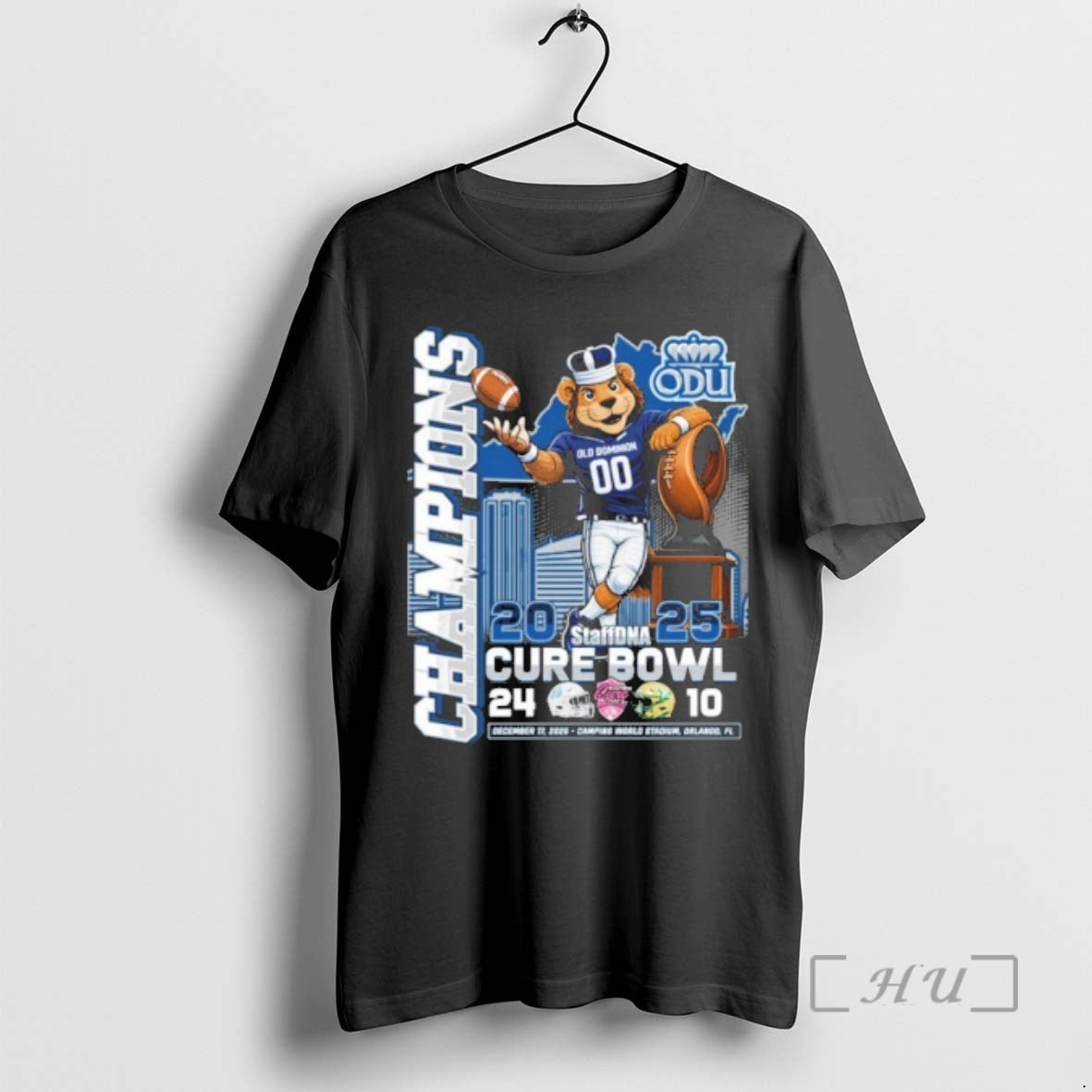 Officials Odu Monarchs Mascot 2025 Cure Bowl Champions Score - T-Shirt, Sweatshirt, Hoodie