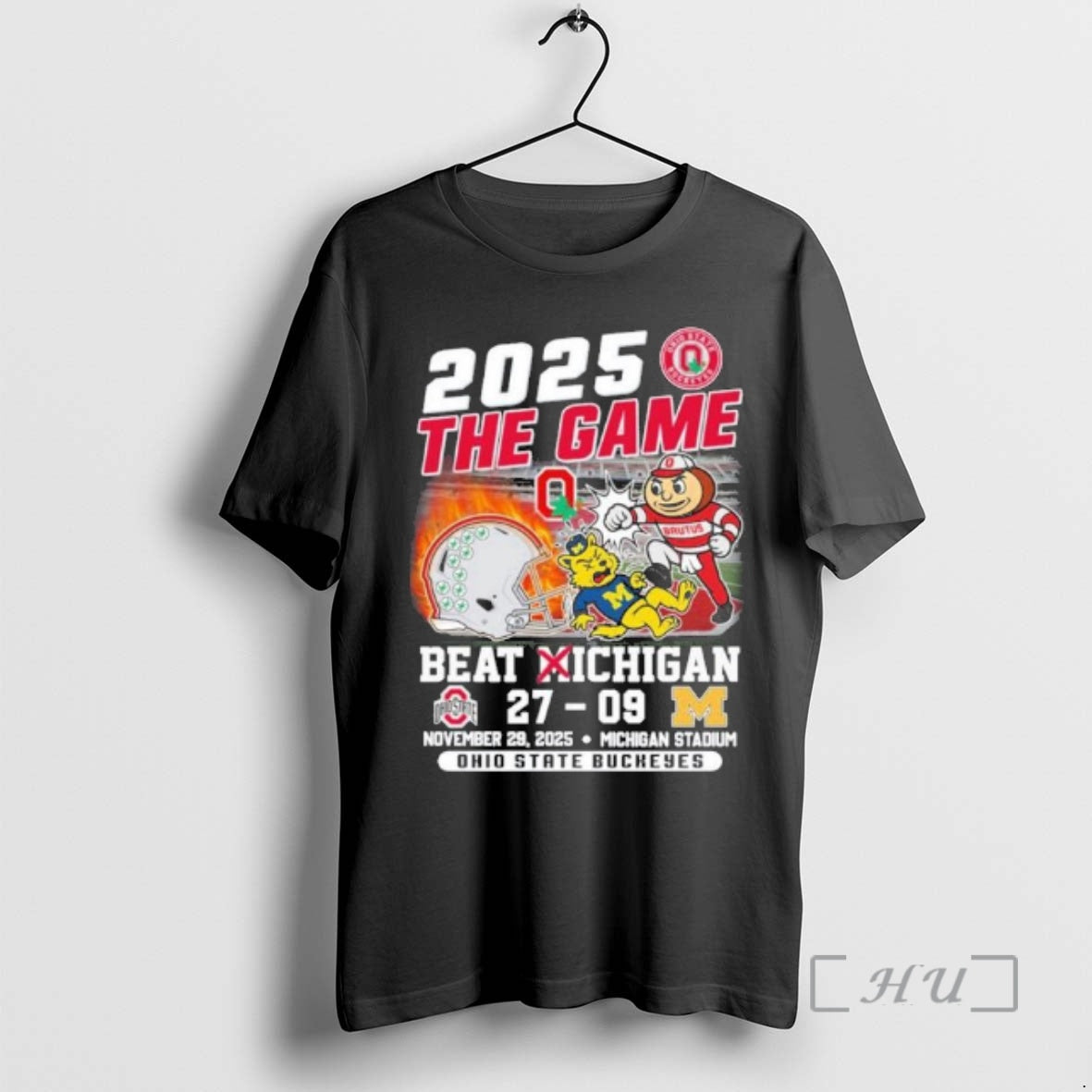 Officials Ohio State Mascot Knockout Michigan 2025 The Game 27 9 Score Premium T Shirts - T-Shirt, Sweatshirt, Hoodie