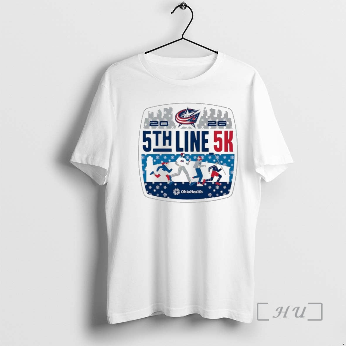 Officials Ohiohealth 5th Line 5k 2026 Columbus Blue Jackets Event Graphic Premium T Shirts Sweater - T-Shirt, Sweatshirt, Hoodie