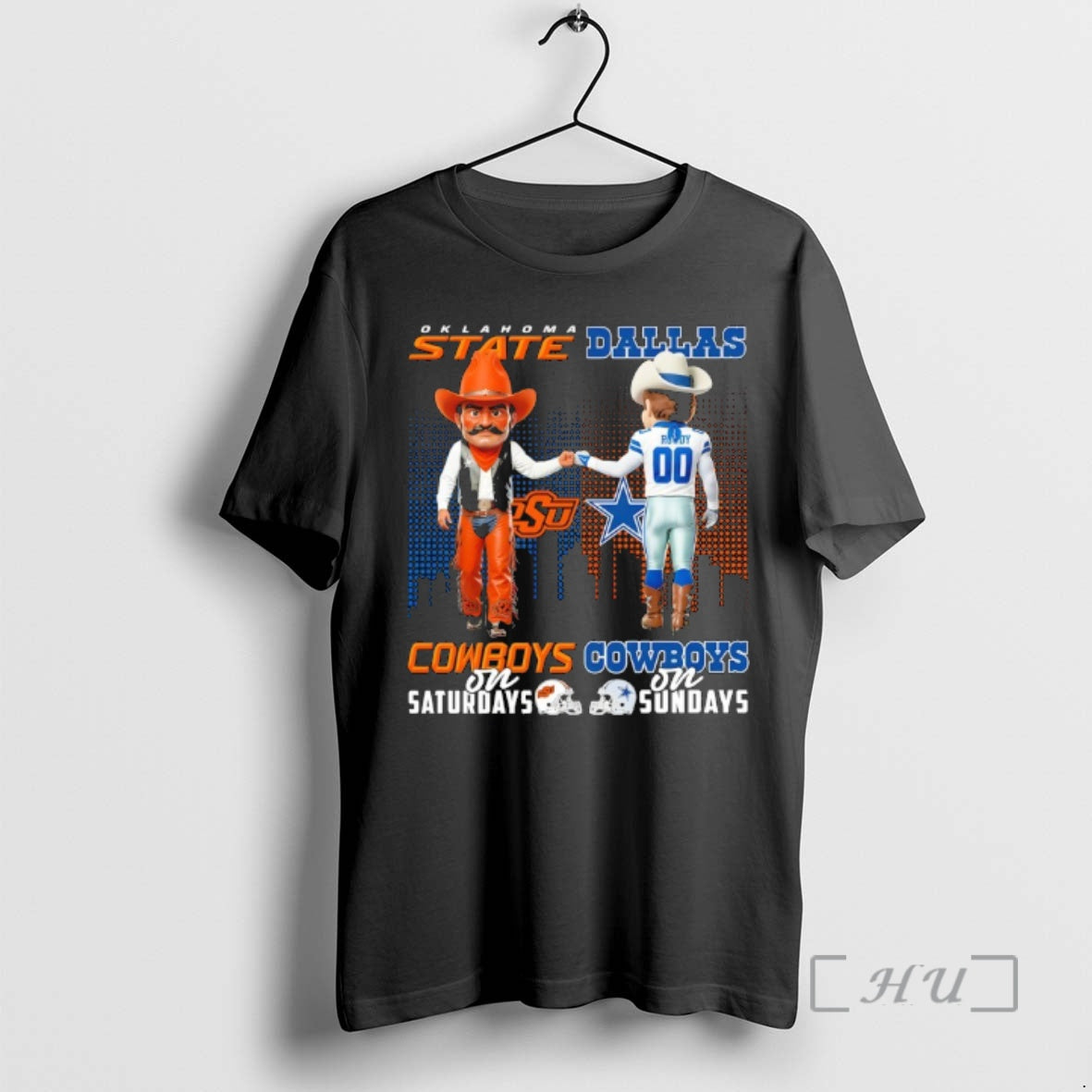 Officials Oklahoma State Cowboys On Saturdays X Dallas Cowboys On Sundays Mascot Premium T Shirts - T-Shirt, Sweatshirt, Hoodie