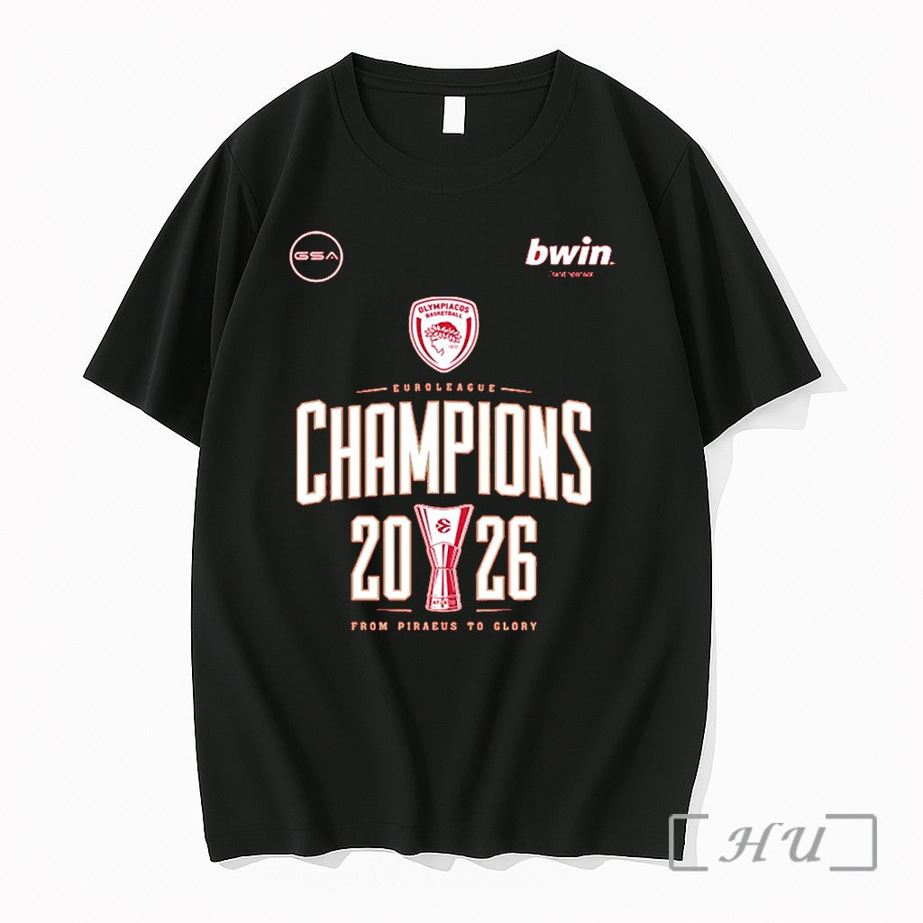 Officials Olympiacos B C Gsa Euroleague Champions - Adult & Kids T-Shirts, Sweatshirts & Hoodies apparel design preview 1