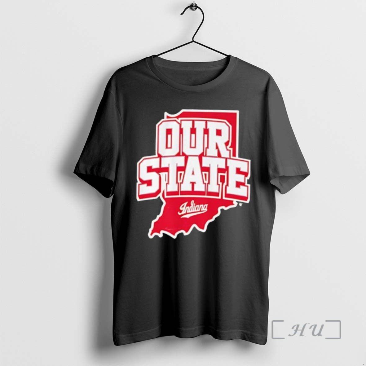 Officials Our State Indiana Red Map Graphic College Sports - T-Shirt, Sweatshirt, Hoodie