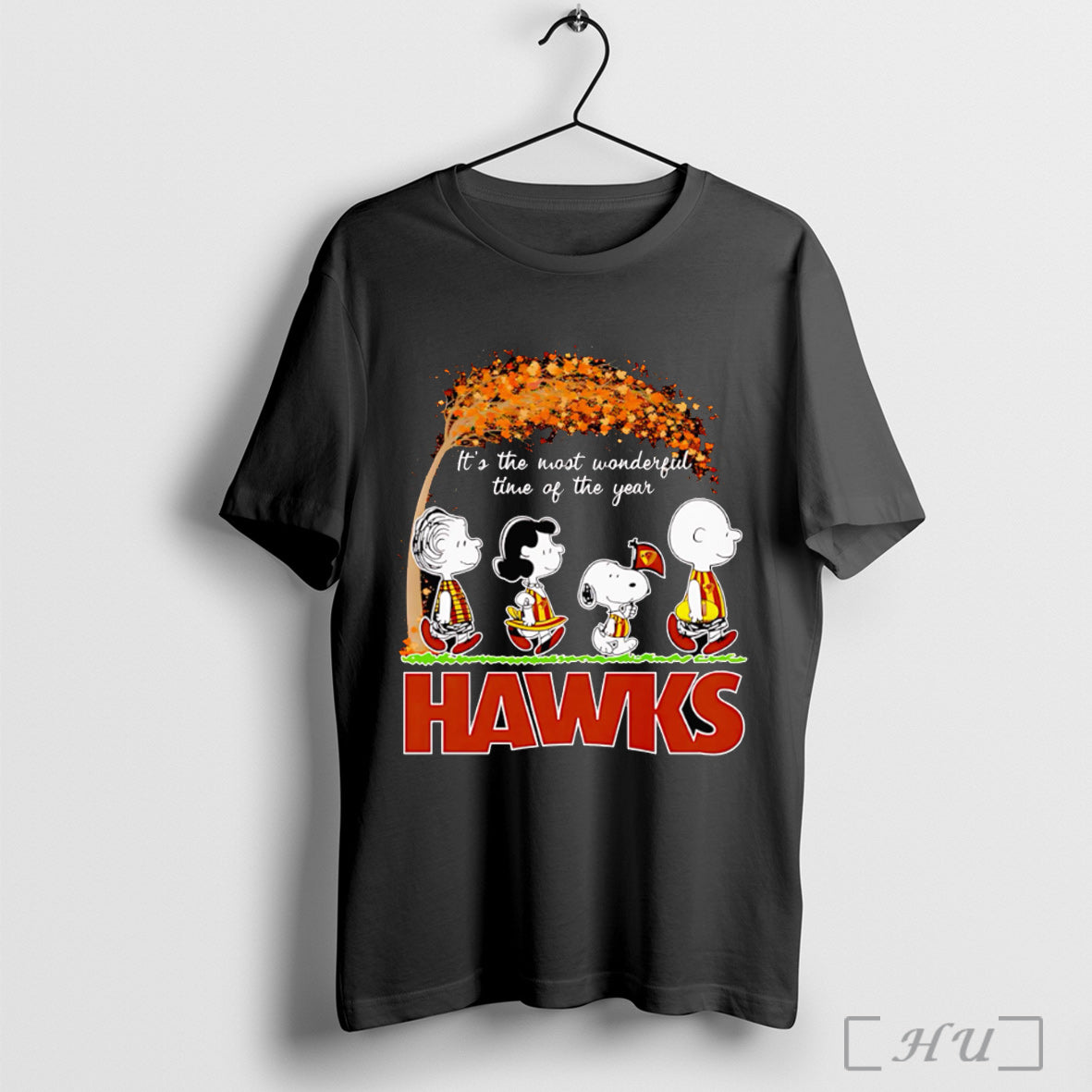 Officials Peanuts Its The Most Wonderful Time Of The Year Hawks T Shirt Unisex T-shirt, Sweatshirt, Hoodie, Long Sleeve Tee - T-Shirt, Sweatshirt, Hoodie