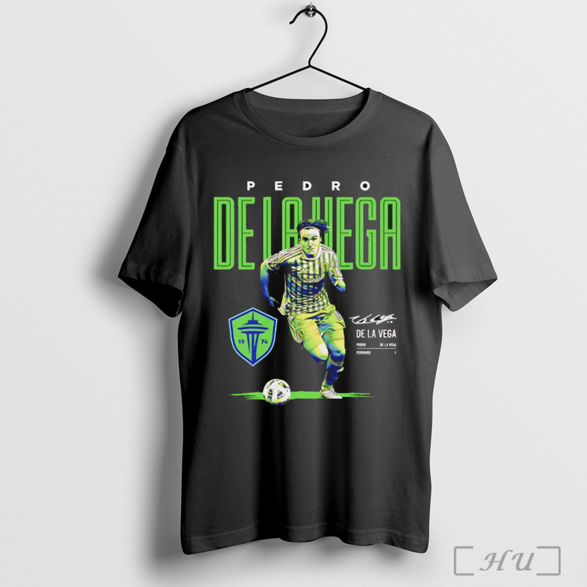 Officials Pedro De La Vega Seattle Sounders Fc Bitmap Signature T Shirt Black Unisex T-shirt, Sweatshirt, Hoodie, Long Sleeve Tee - T-Shirt, Sweatshirt, Hoodie