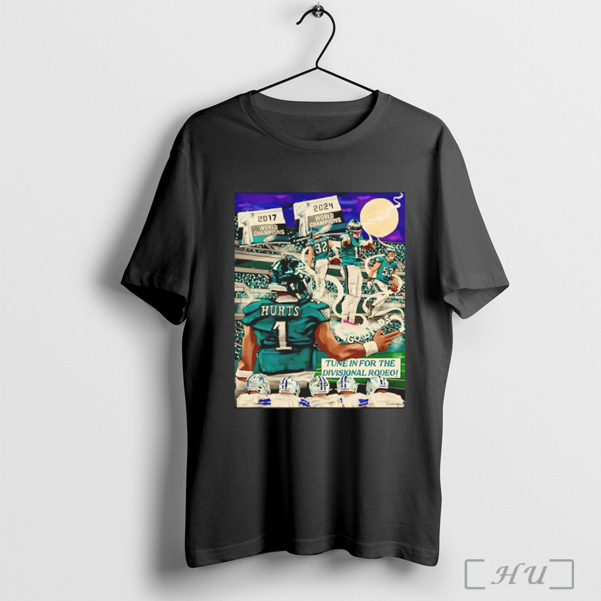 Officials Philadelphia Eaglethe Vs Dallas Cowboys 2025 Tune In For The Divisional Rodeo Unisex T-shirt, Sweatshirt, Hoodie, Long Sleeve Tee - T-Shirt, Sweatshirt, Hoodie