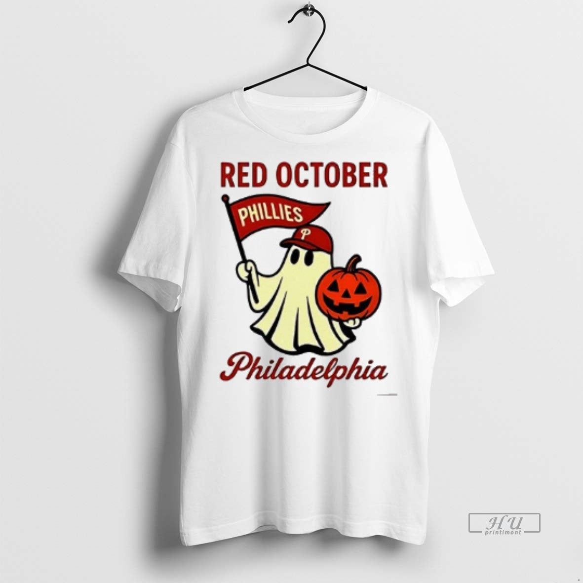 Officials Philadelphia Phillies Halloween Ghost Red October Shirt Sweater Unisex T-shirt, Sweatshirt, Hoodie, Long Sleeve Tee - T-Shirt, Sweatshirt, Hoodie