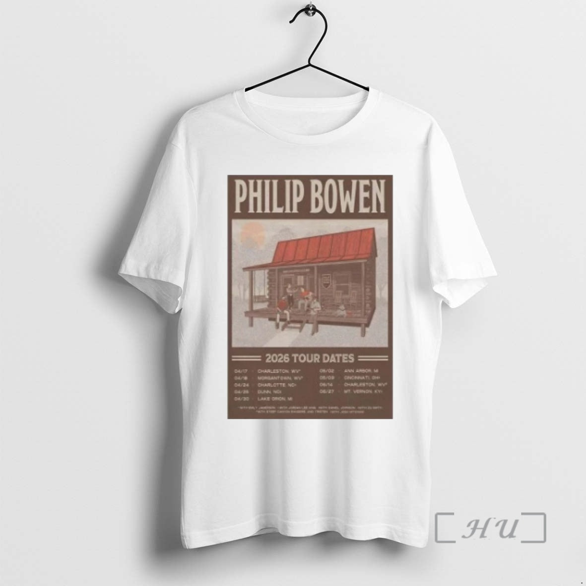 Officials Philip Bowen Band 2026 Tour Unisex T-shirt, Sweatshirt, Hoodie, Long Sleeve Tee - T-Shirt, Sweatshirt, Hoodie