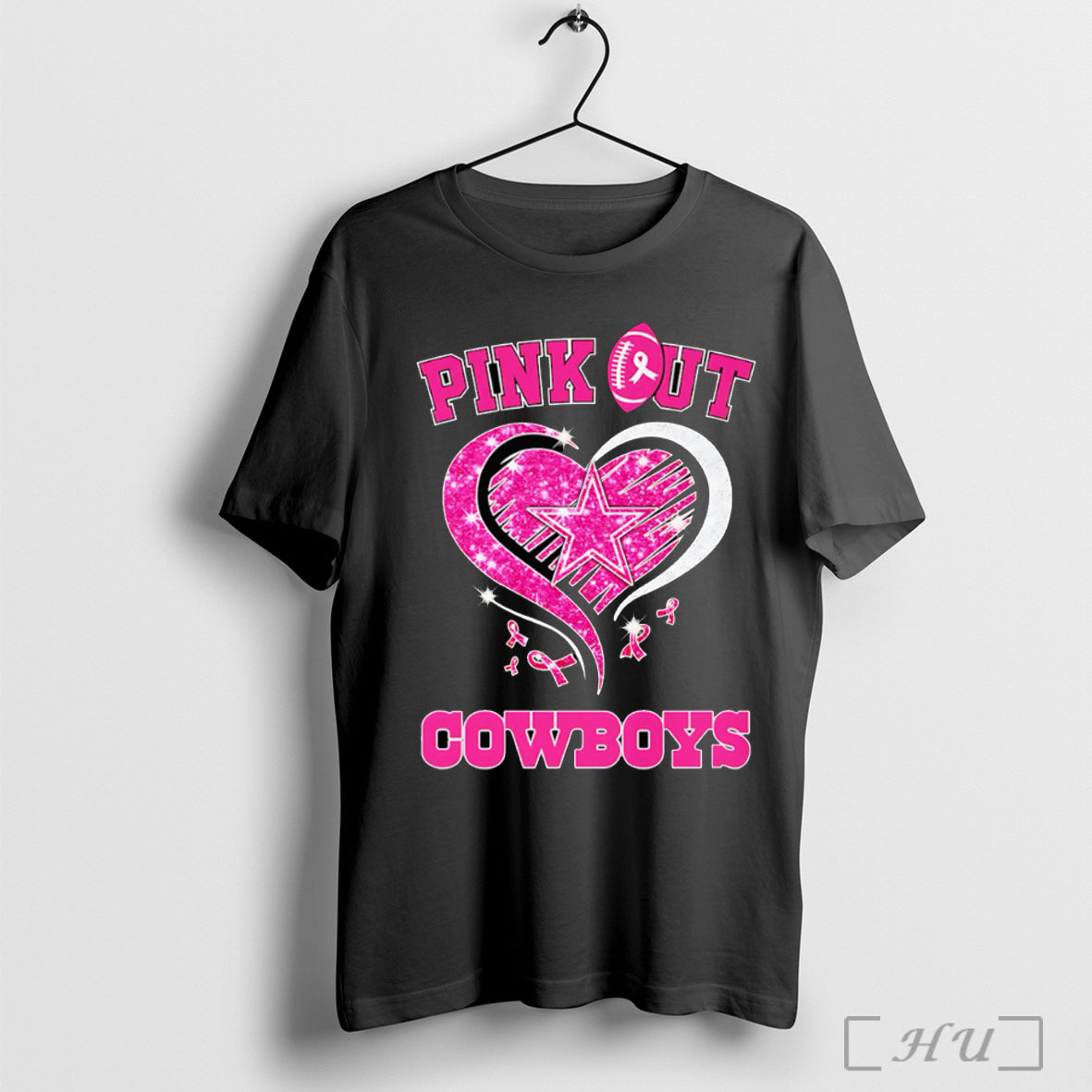 Officials Pink Out Dallas Cowboys Breast Cancer Diamond Heart T Shirt Unisex T-shirt, Sweatshirt, Hoodie, Long Sleeve Tee - T-Shirt, Sweatshirt, Hoodie