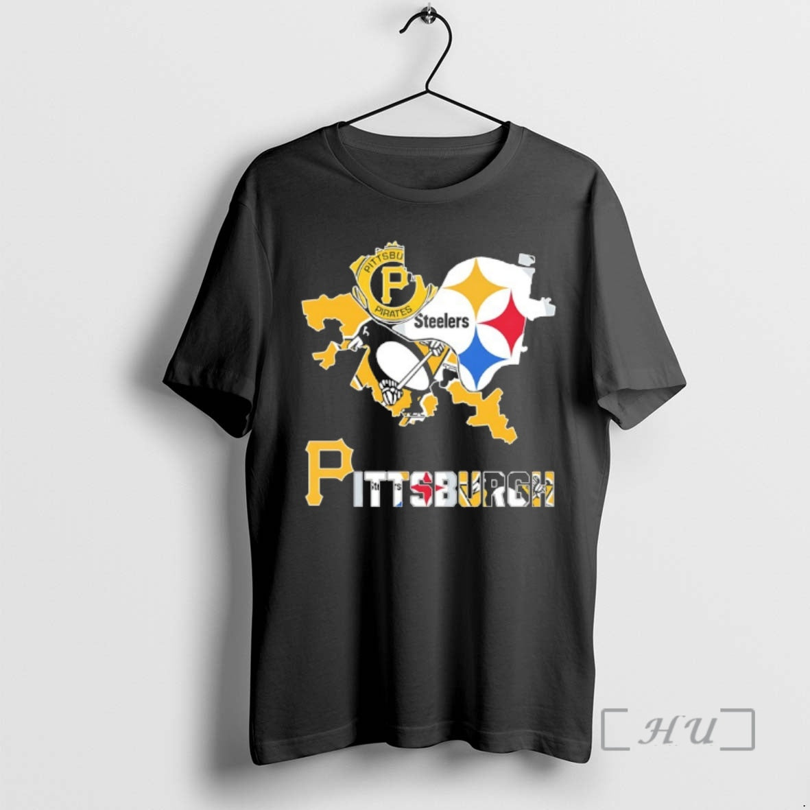Officials Pittsburgh City Sports Logos Map Graphic Unisex T-shirt, Sweatshirt, Hoodie, Long Sleeve Tee - T-Shirt, Sweatshirt, Hoodie