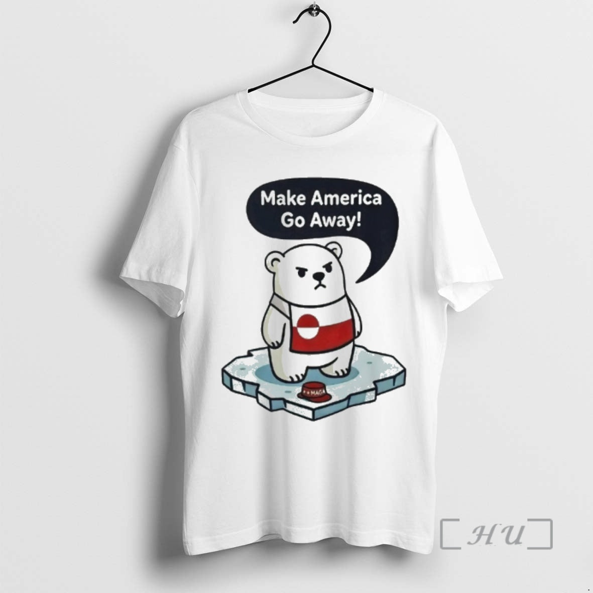 Officials Polar Bear Chibi Make America Go Away Greenland Is Not For Sale Premium - T-Shirt, Sweatshirt, Hoodie
