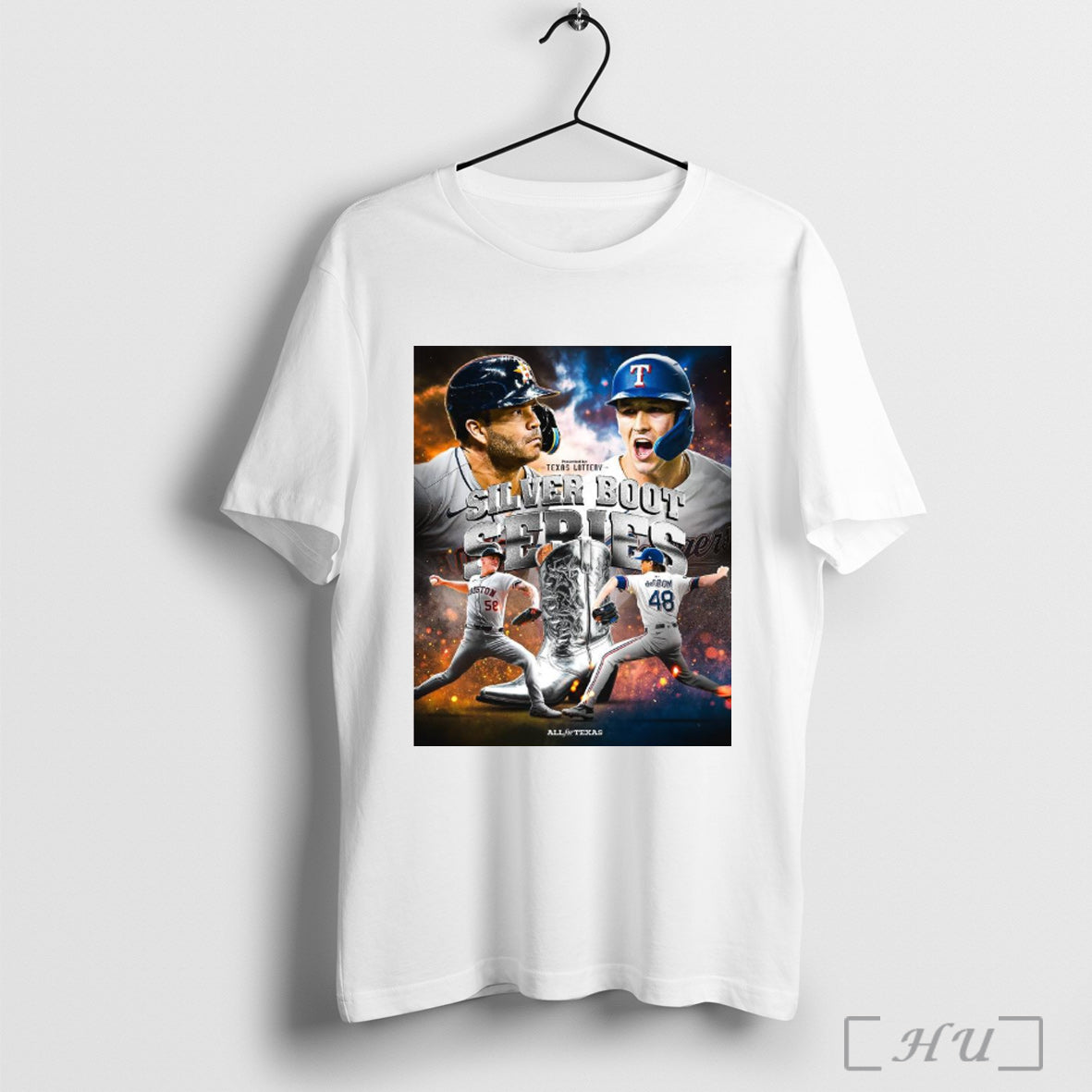 Officials Presented By Texas Lottery Silver Boot Series Texas Rangers Vs Houston Astros Poster - T-Shirt, Sweatshirt, Hoodie