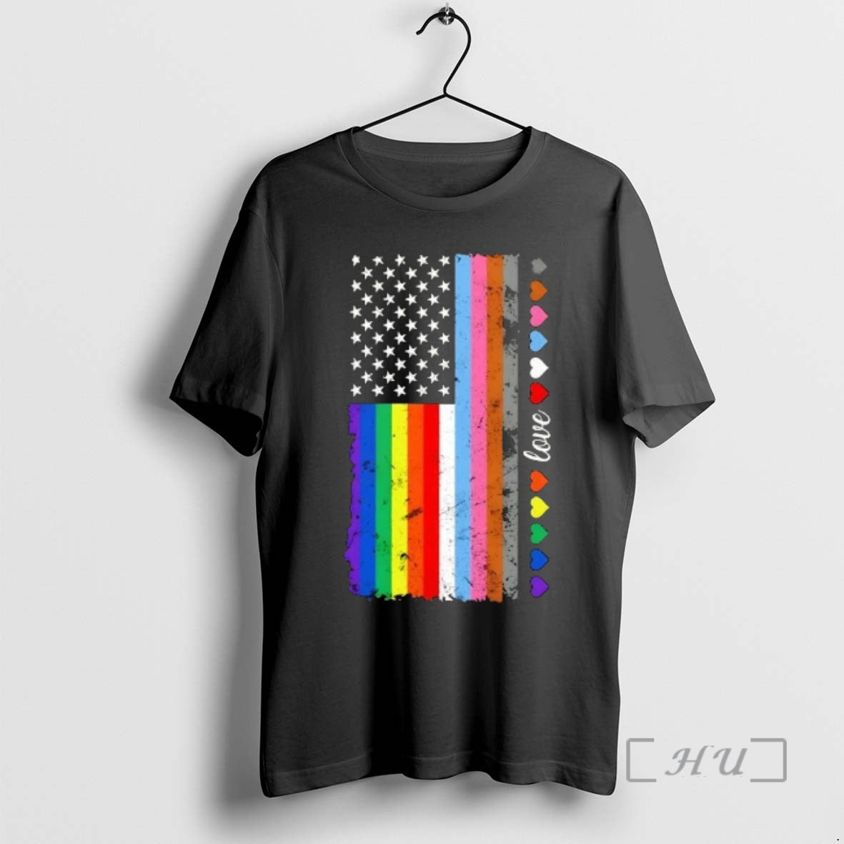 Officials Pride America Flag Love Vintage Unisex T-shirt, Sweatshirt, Hoodie, Long Sleeve Tee - T-Shirt, Sweatshirt, Hoodie