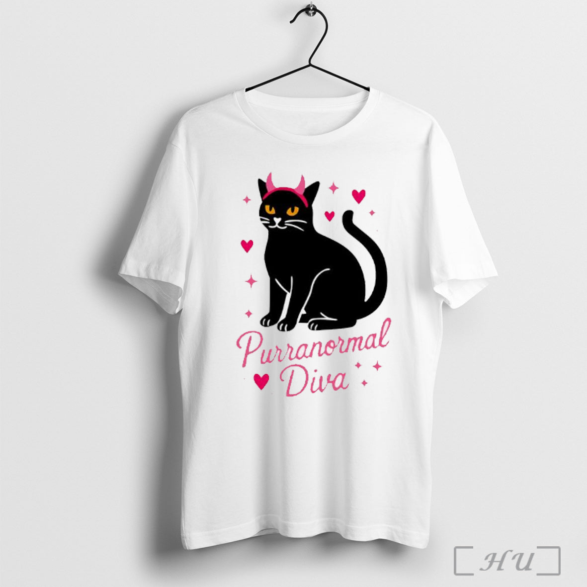 Officials Purranormal Diva Black Cat Horns Heart T Shirt Unisex T-shirt, Sweatshirt, Hoodie, Long Sleeve Tee - T-Shirt, Sweatshirt, Hoodie