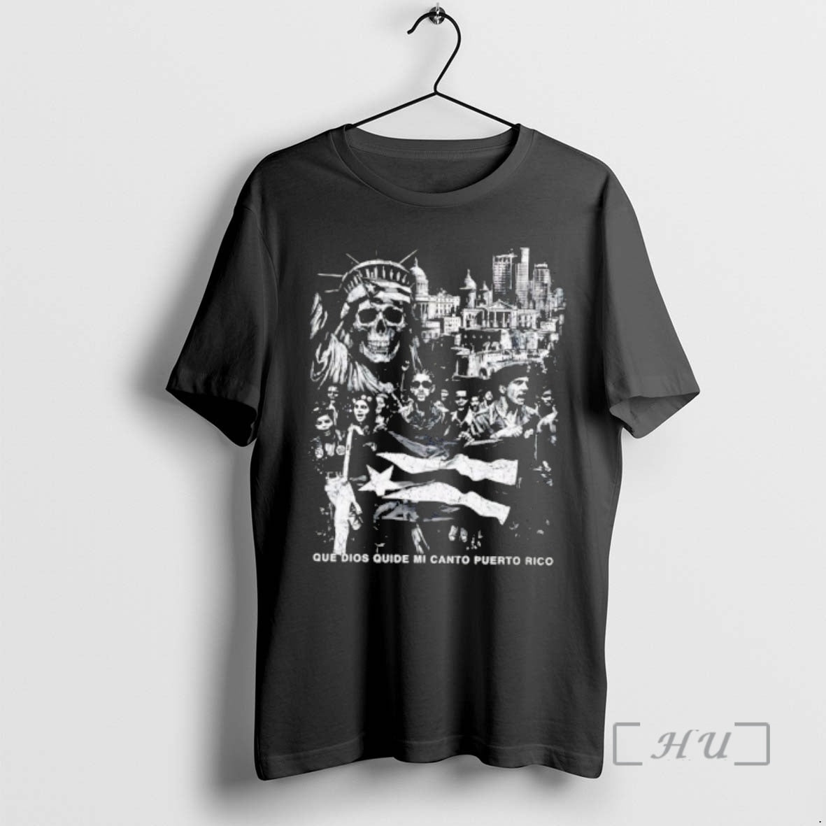 Officials Que Dios Cuide Mi Canto Puerto Rico Skull Statue Graphic Premium T Shirts Sweater - T-Shirt, Sweatshirt, Hoodie