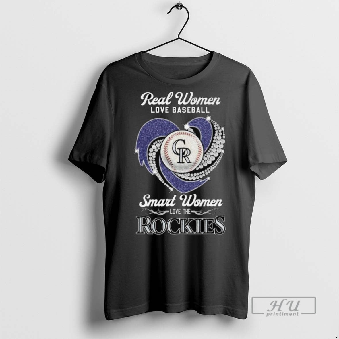 Officials Real Women Love Baseball Smart Women Love The Colorado Rockies Diamond Heart 2025 Long - T-Shirt, Sweatshirt, Hoodie